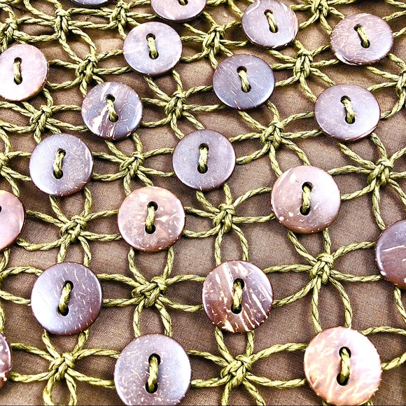 Cappelli Straworld Brown Lg Fishnet ButtonHobo Bag - Picture 6 of 9